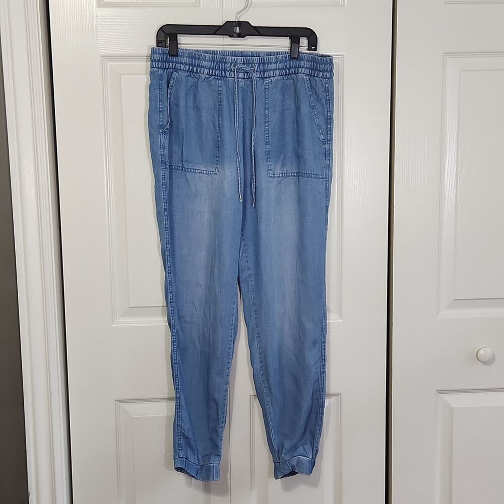 Label Of Graded Goods Chambray Elastic Waistband Joggers Size 10 Tie Waist‎
